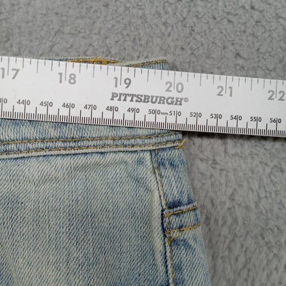 Seven7 Jeans Womens 24 Light Blue Rhinestones Distressed Ripped Wide Leg Denim - Picture 5 of 15